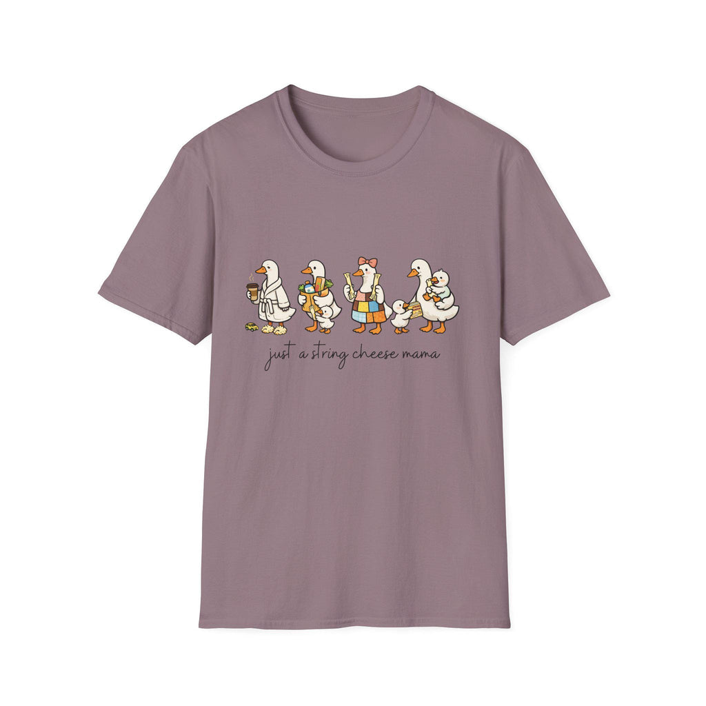 Cheese Mama Goose T-Shirt | Whimsical Duck Family Illustration