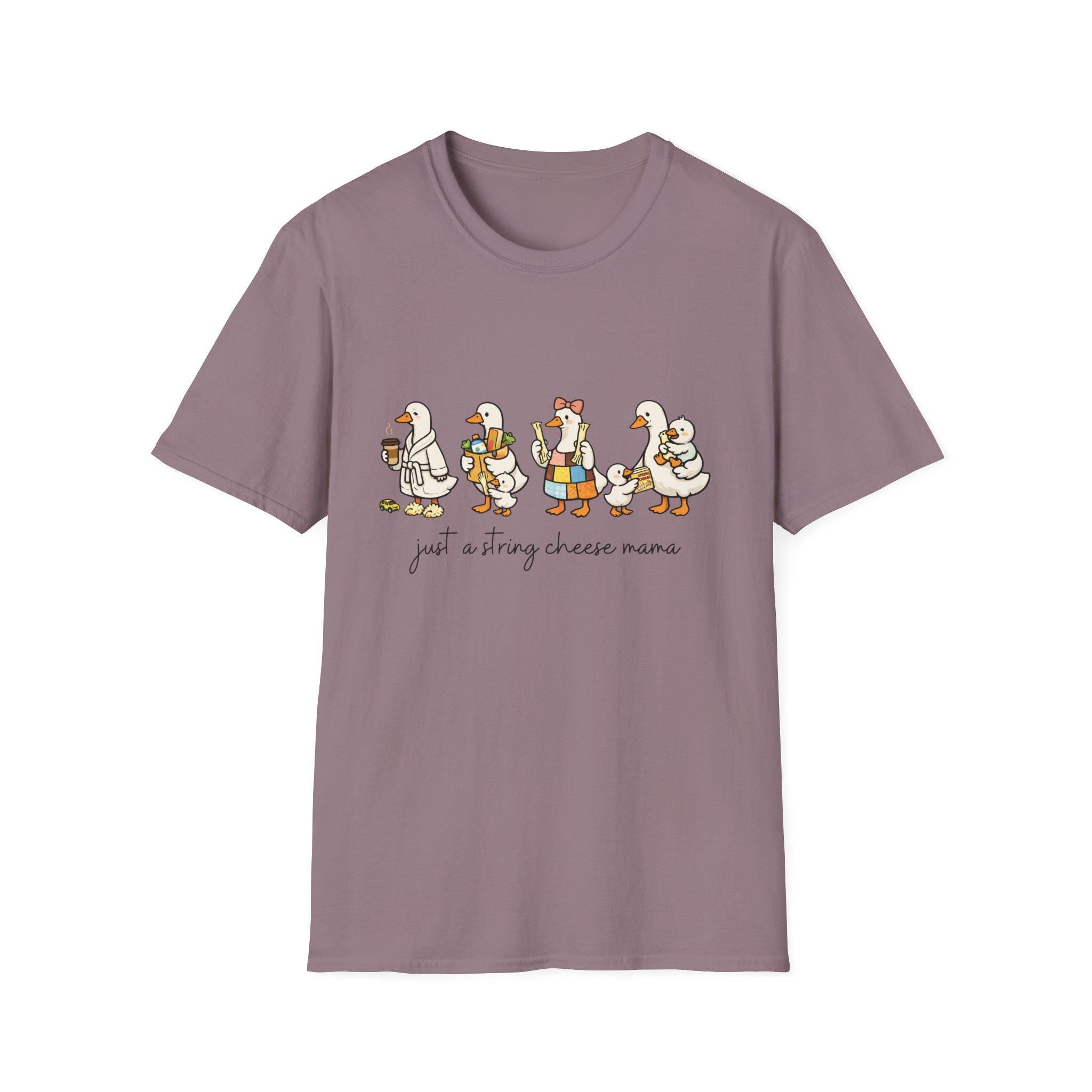 Cheese Mama Goose T-Shirt | Whimsical Duck Family Illustration