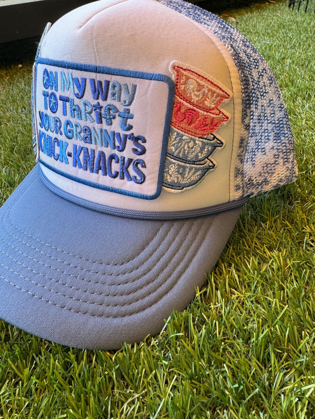 Thrift theme trucker hat