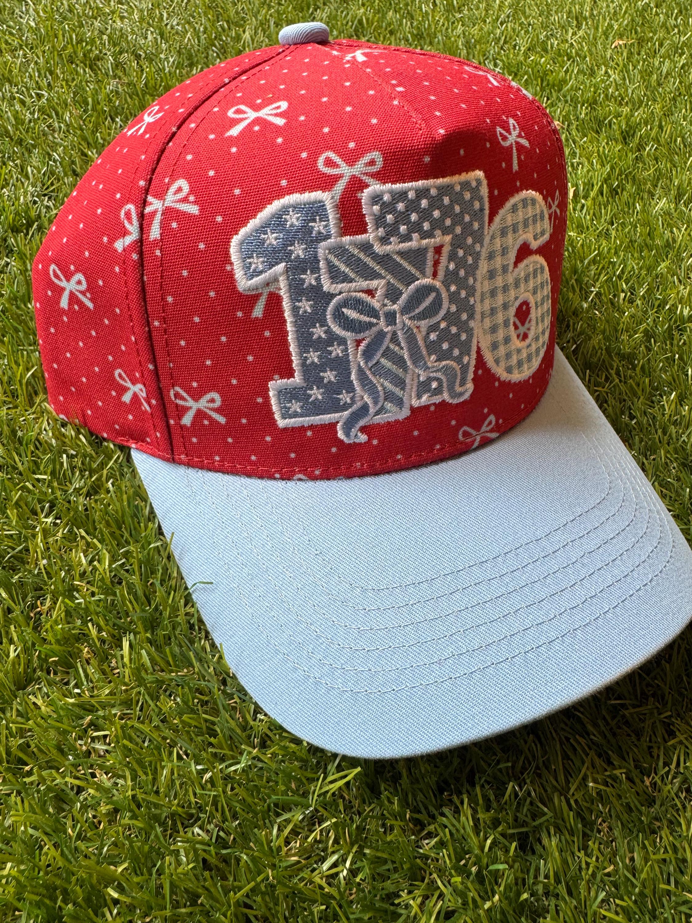 1776 red canvas hat