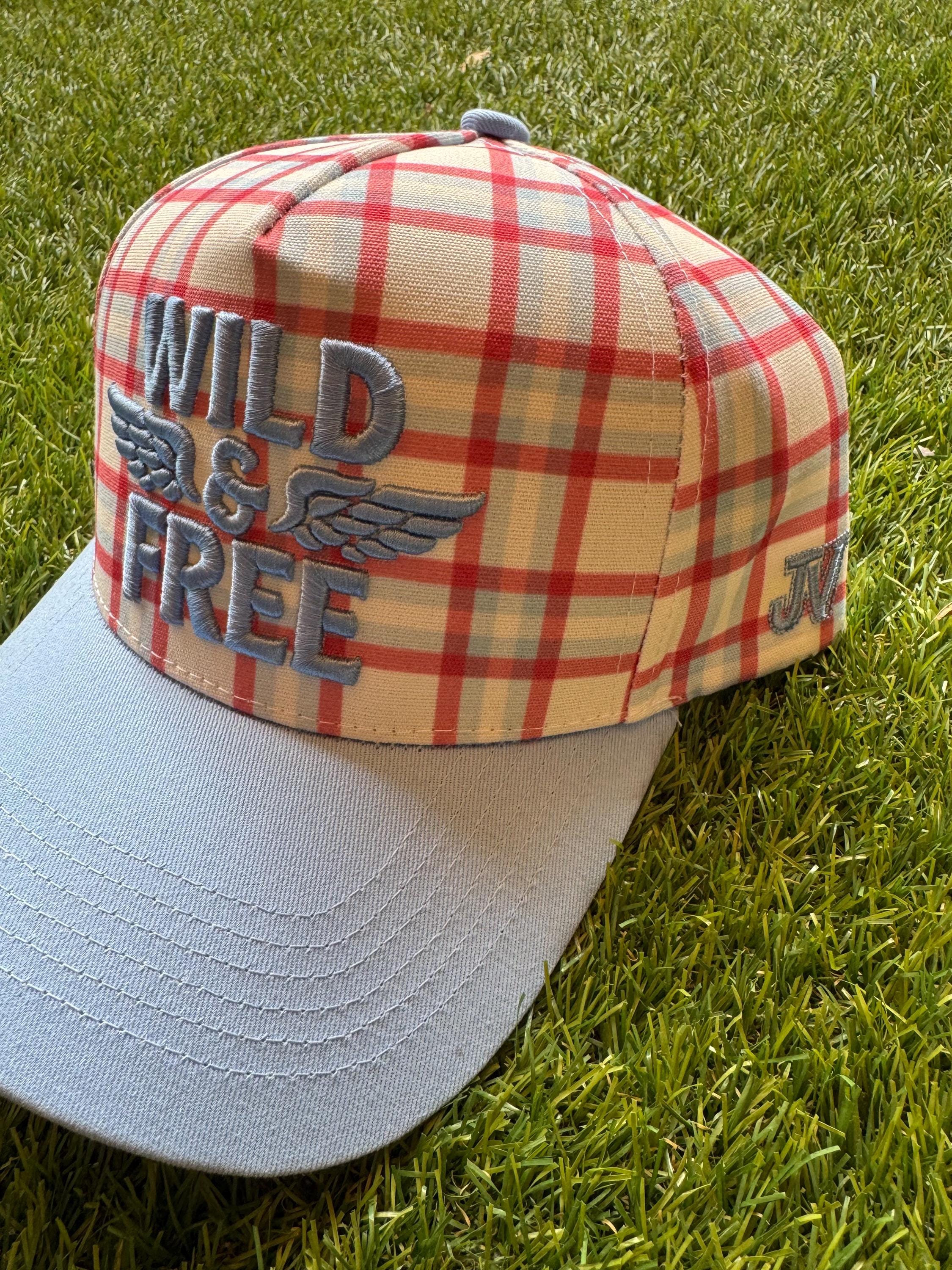 Wild and Free plaid canvas hat