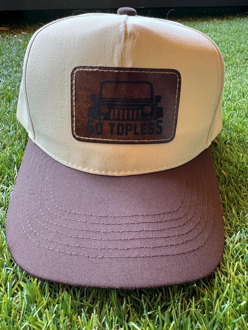 Go Topless custom canvas trucker hat
