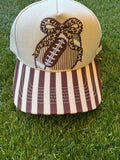 Football with leopard bow