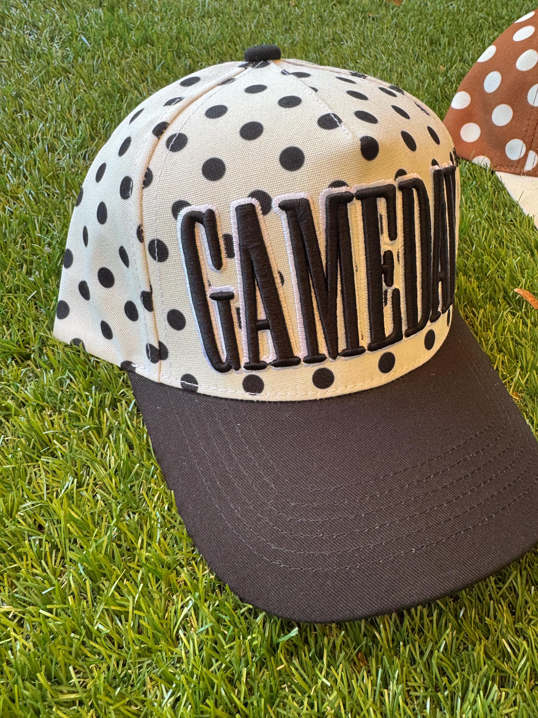 Game day polka dot canvas hat