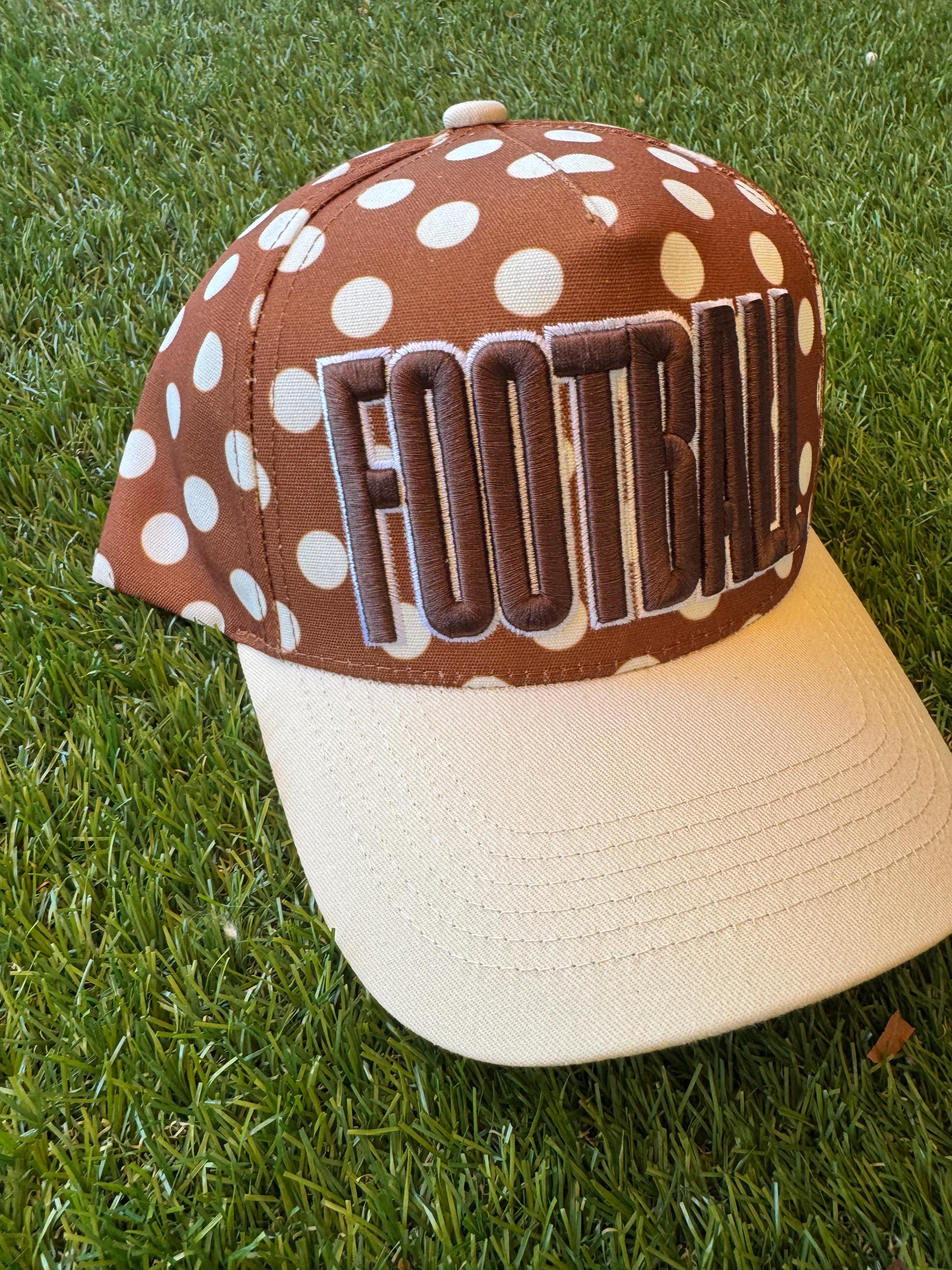 Football polka dot canvas hat
