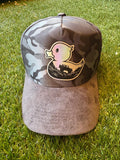 Camouflage Duck custom trucker hat with suede bill
