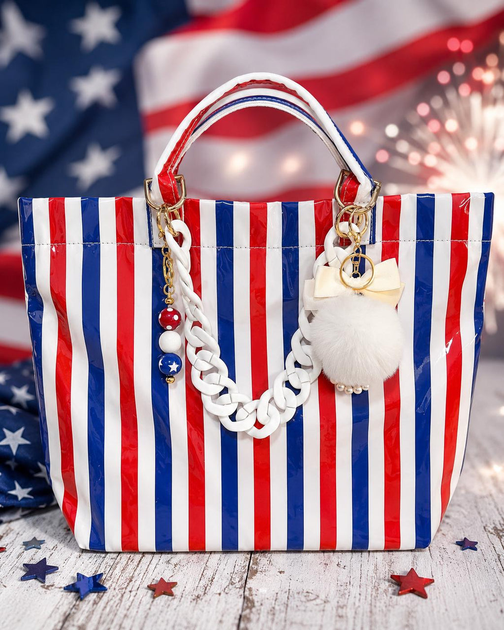 Red, White and Blue Vinyl/PVC tote