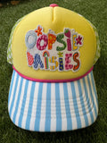 Oopsie Dasies on custom trucker hat with magna pony