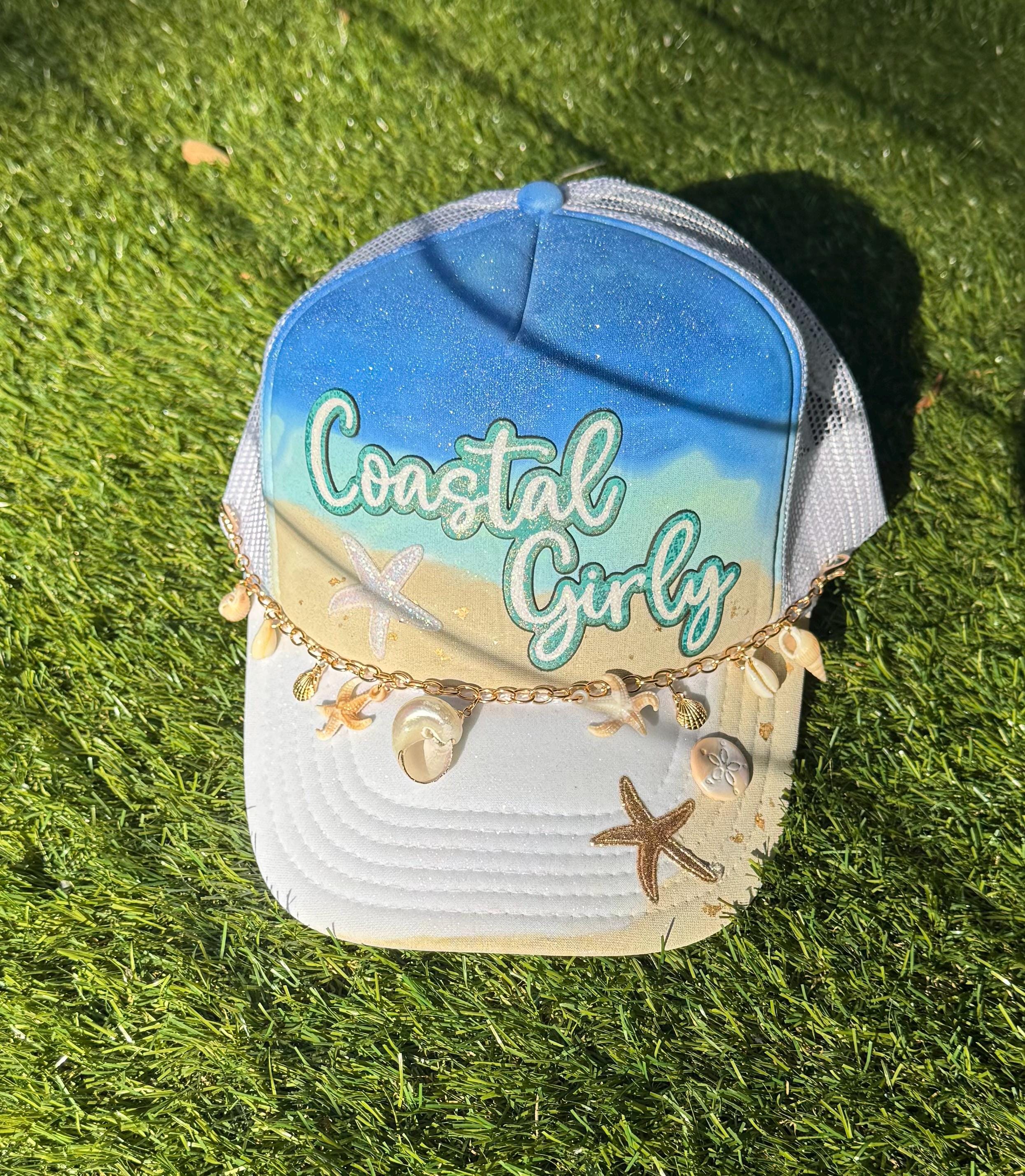Coastal Girly with seashell hat chain