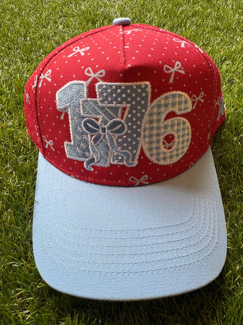 1776 red canvas hat