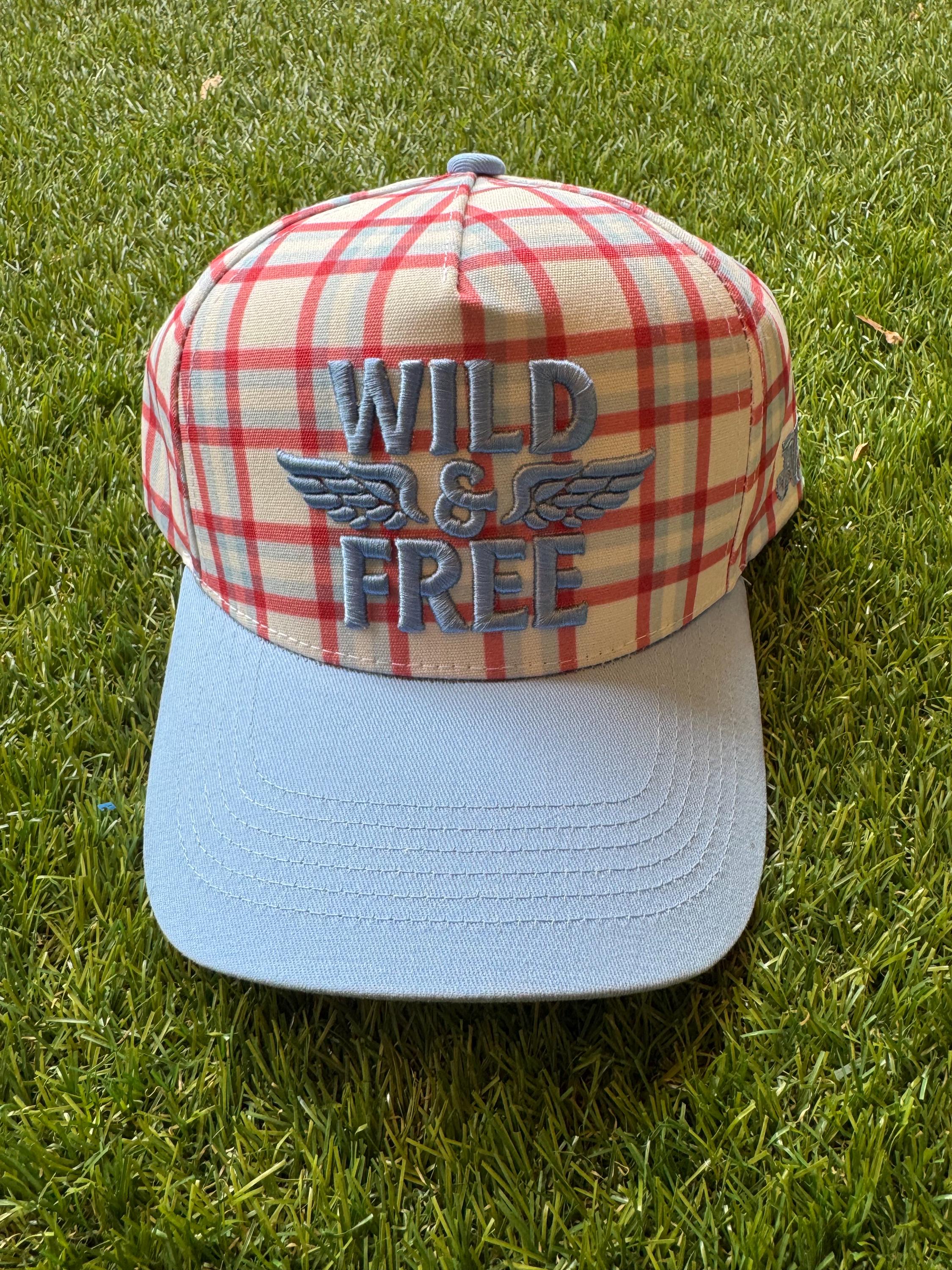 Wild and Free plaid canvas hat