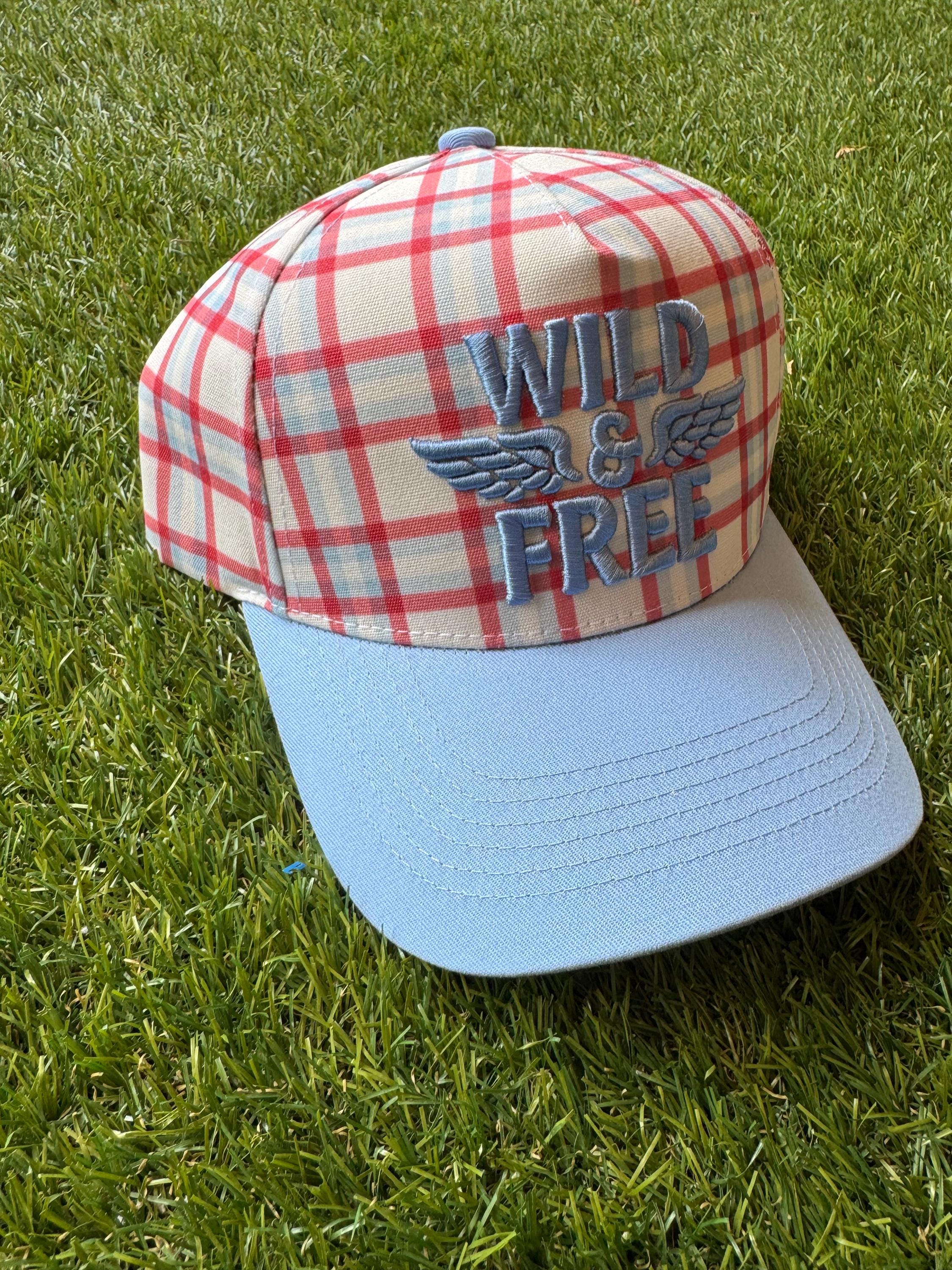 Wild and Free plaid canvas hat