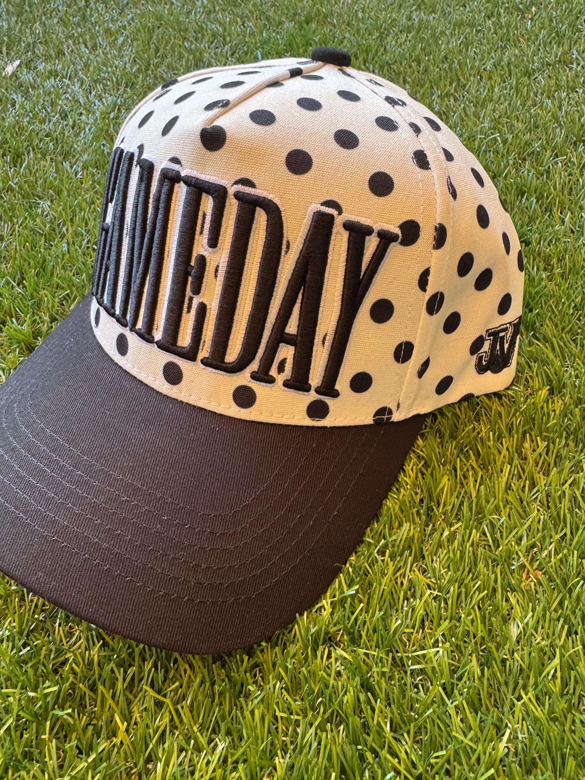 Game day polka dot canvas hat